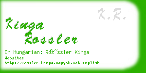 kinga rossler business card